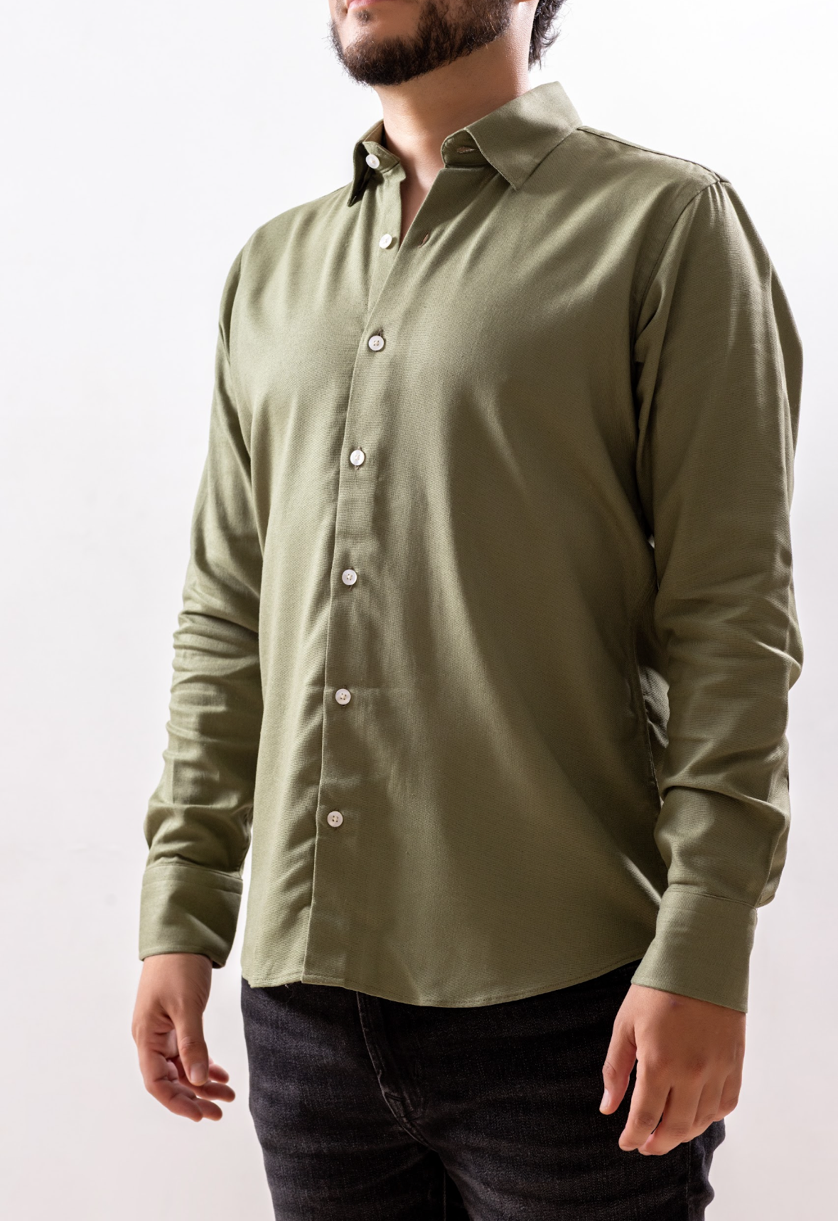 Camisa lino verde
