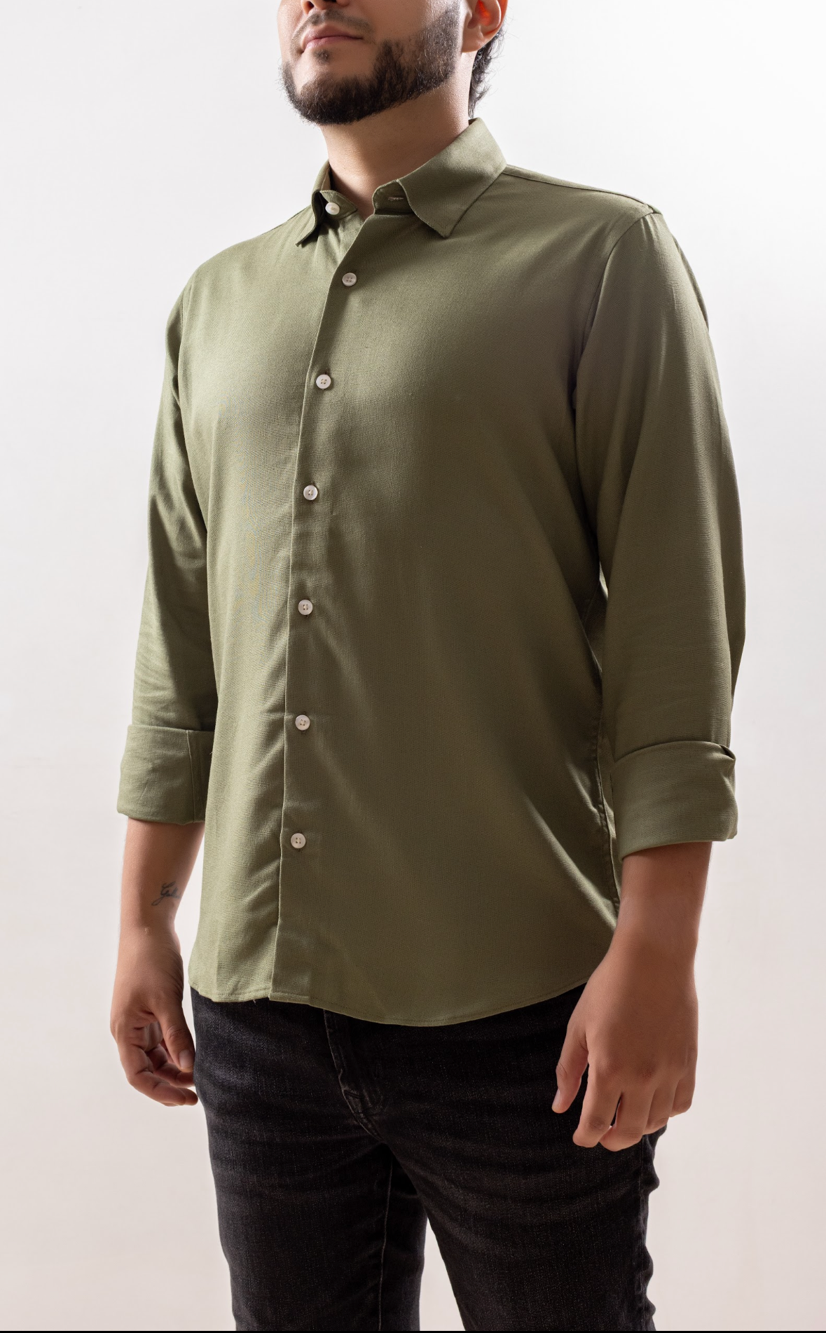 Camisa lino verde